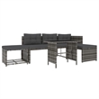 vidaXL Patio in Gray PE Rattan Large Patio Dining Set - Set of 4