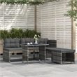 vidaXL Patio in Gray PE Rattan Large Patio Dining Set - Set of 4