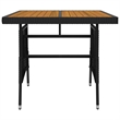 vidaXL PE Rattan/Steel/Solid Acacia Wood Outdoor Dining Set in Black
