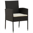 vidaXL PE Rattan/Steel/Solid Acacia Wood Outdoor Dining Set in Black