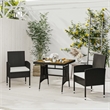 vidaXL PE Rattan/Steel/Solid Acacia Wood Outdoor Dining Set in Black
