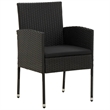 vidaXL PE Rattan/Steel/Solid Acacia Wood Outdoor Dining Set in Black
