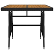 vidaXL PE Rattan/Steel/Solid Acacia Wood Outdoor Dining Set in Black