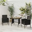 vidaXL PE Rattan/Steel/Solid Acacia Wood Outdoor Dining Set in Black