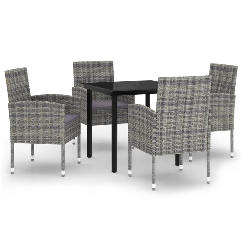 vidaXL Garden Dining Set in Anthracite/Dark Gray/Black