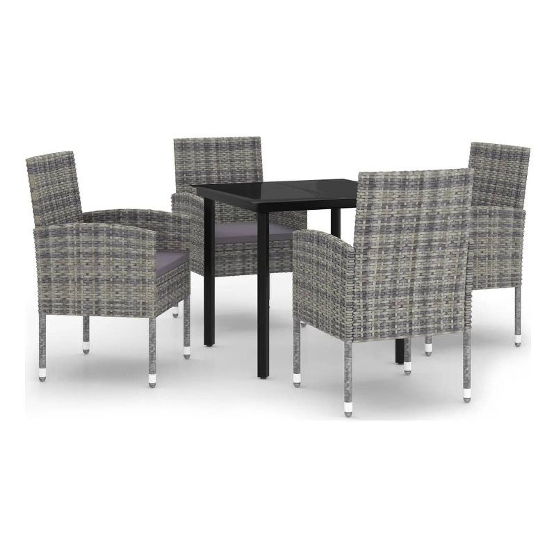 vidaXL Garden Dining Set in Anthracite/Dark Gray/Black