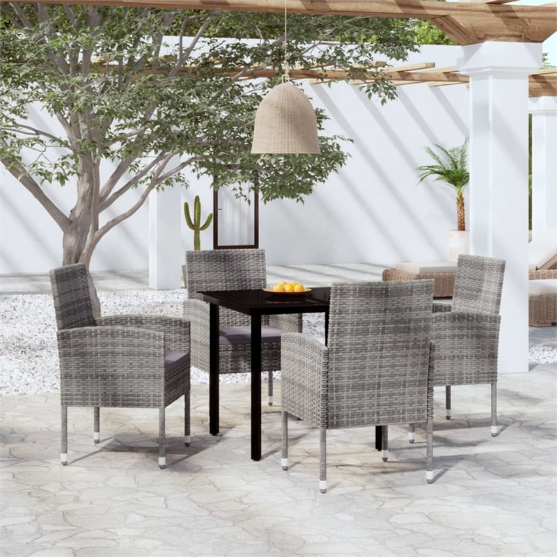 vidaXL Garden Dining Set in Anthracite/Dark Gray/Black