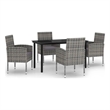 vidaXL Garden Dining Set in Anthracite/Gray