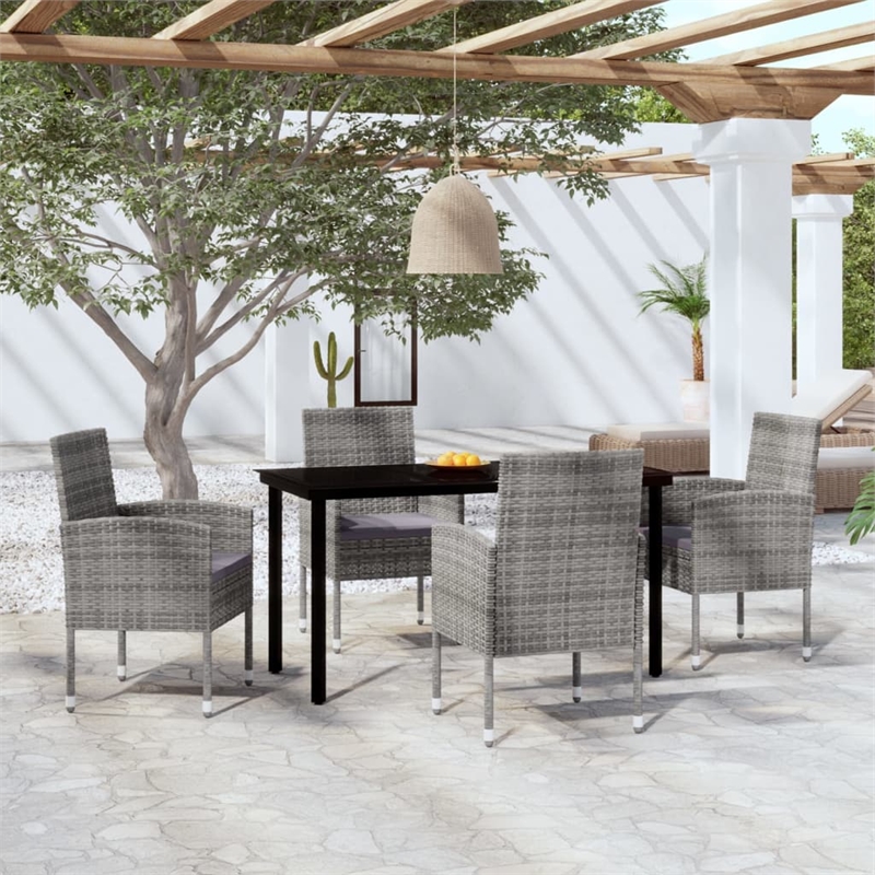 vidaXL Garden Dining Set in Anthracite/Gray