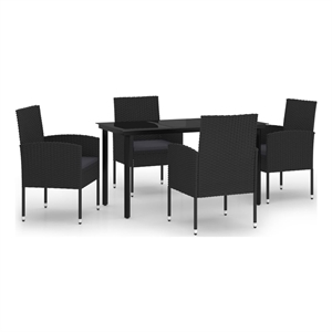 vidaXL Garden Dining Set in Black