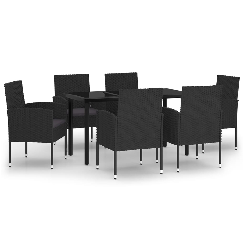 vidaXL Garden Dining Set in Black and Dark Gray