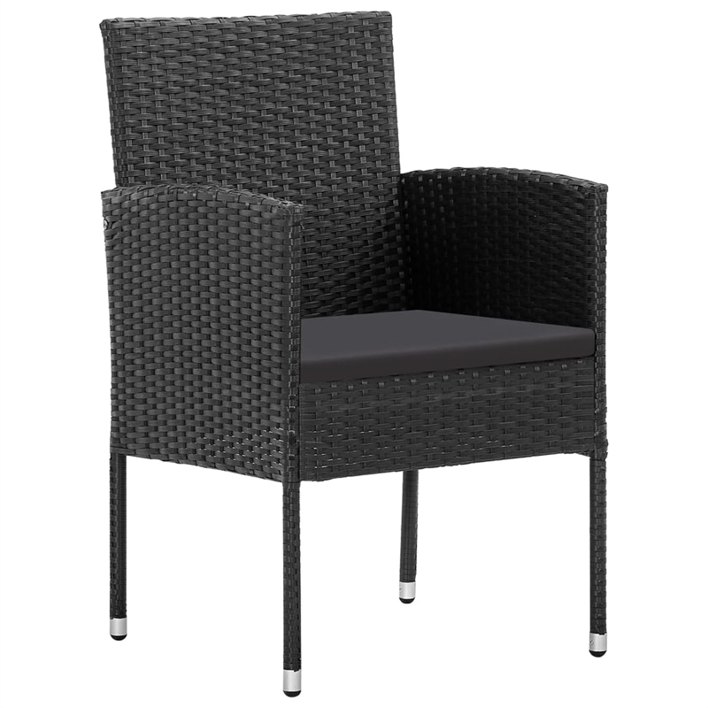 vidaXL Garden Dining Set in Black and Dark Gray
