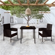 vidaXL Garden Dining Set in Black/Cream White