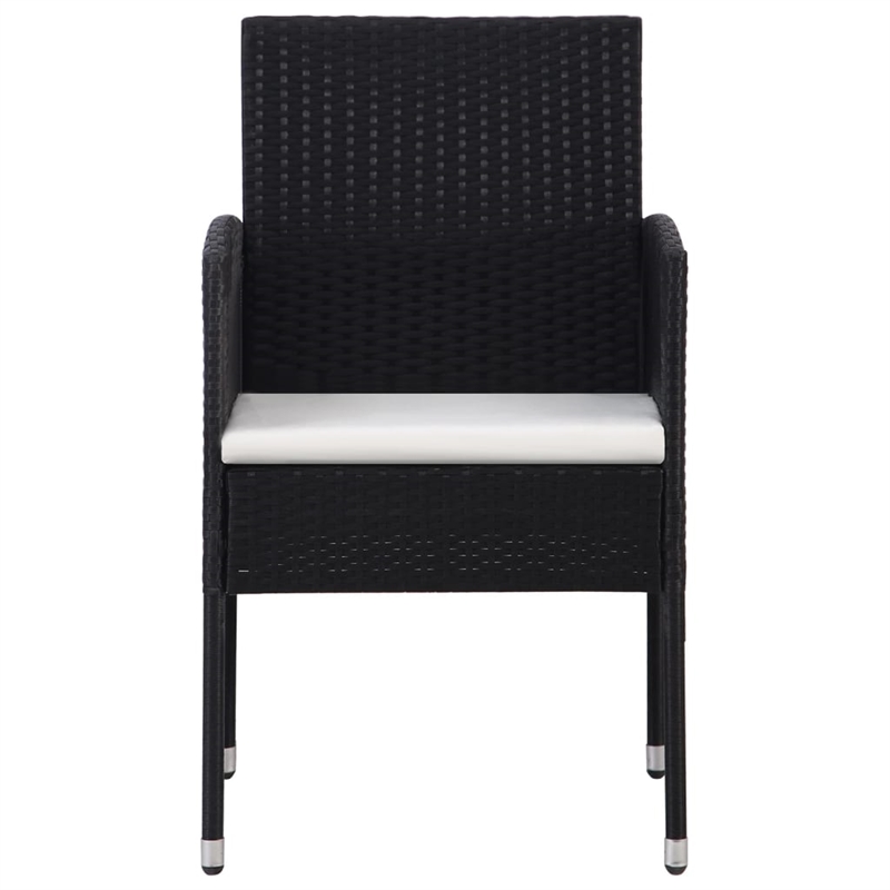 vidaXL Garden Dining Set in Black/Cream White