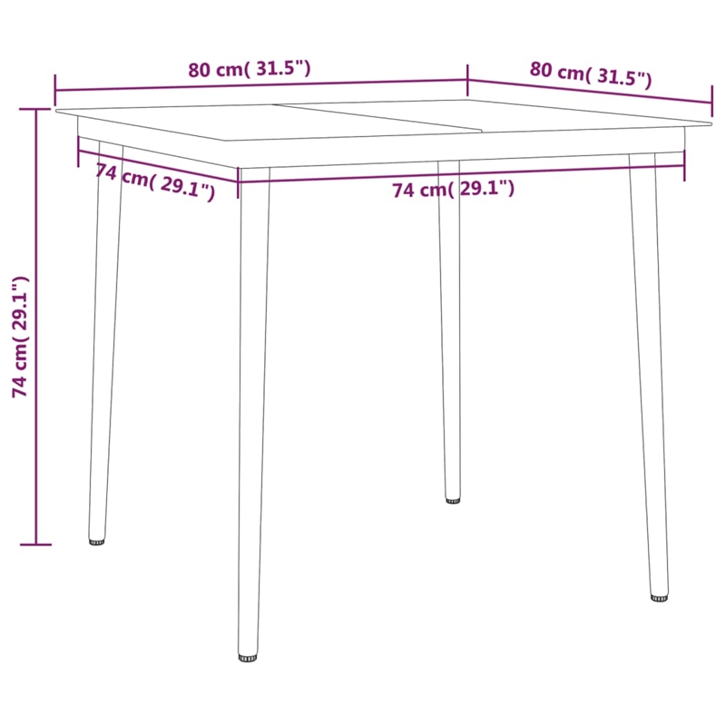 vidaXL Garden Dining Set in Black/Cream White