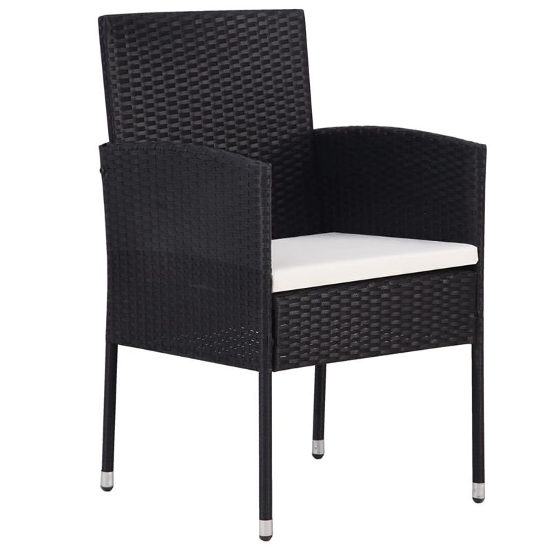 vidaXL Garden Dining Set in Black/Cream White