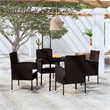 vidaXL Garden Dining Set in Black/Cream White