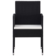 vidaXL Garden Dining Set in Black/Cream White