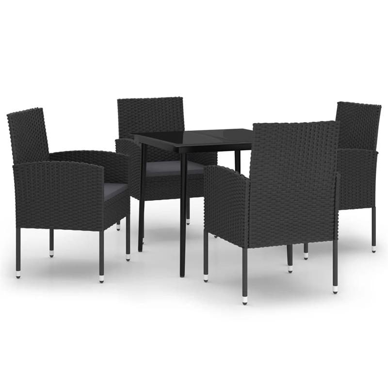 vidaXL Garden Dining Set in Black/Dark Gray