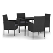 vidaXL Garden Dining Set in Black/Dark Gray