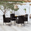 vidaXL Garden Dining Set in Black/Dark Gray