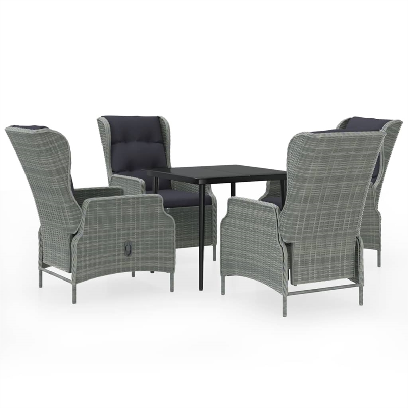 vidaXL Garden Dining Set in Light Gray/Black