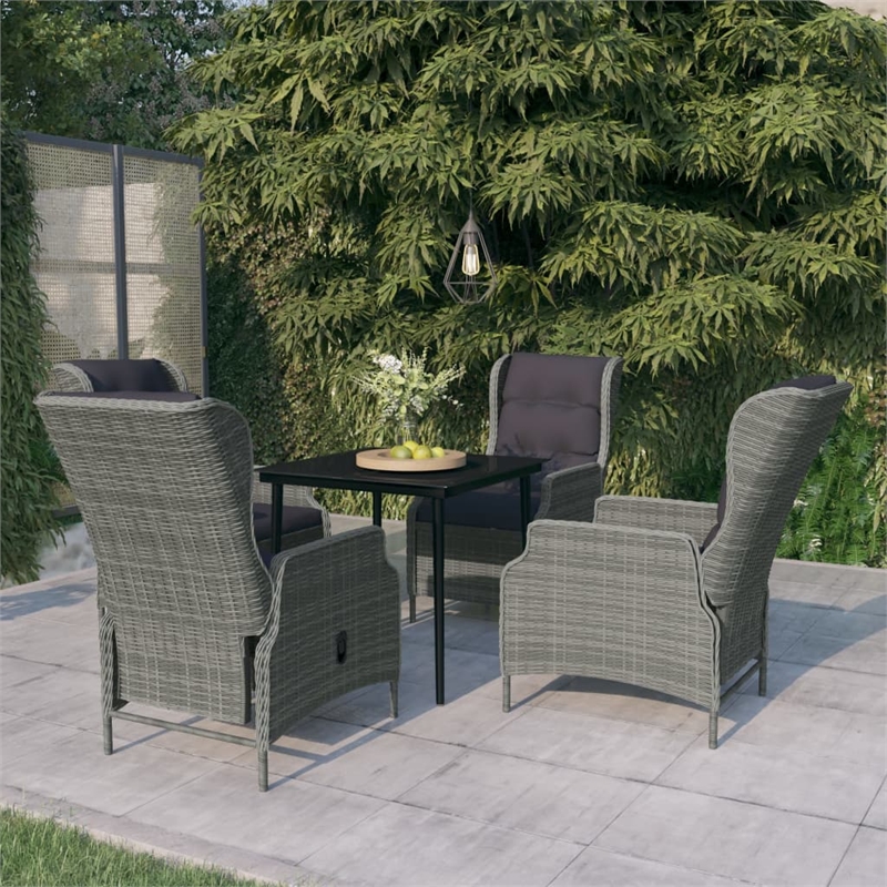 vidaXL Garden Dining Set in Light Gray/Black