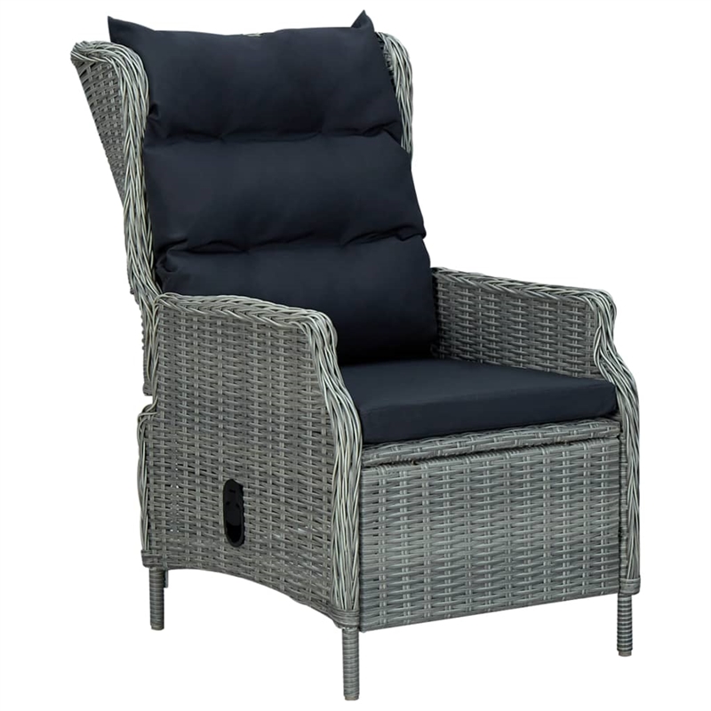 vidaXL Garden Dining Set in Light Gray and Black
