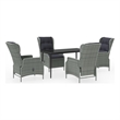 vidaXL Garden Dining Set in Light Gray and Black