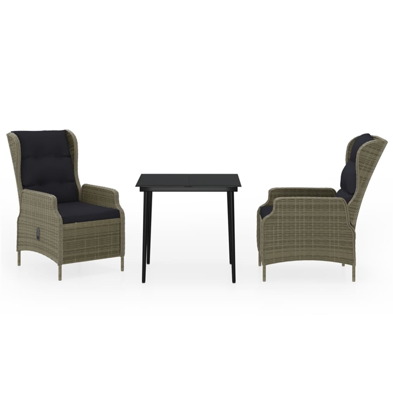 vidaXL Garden Dining Set in Brown/Black