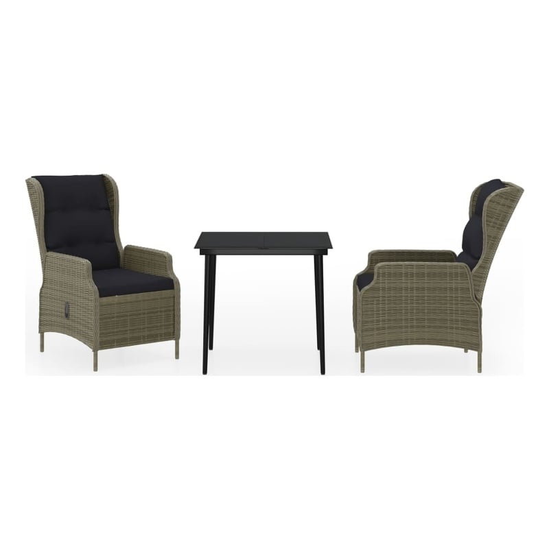 vidaXL Garden Dining Set in Brown/Black