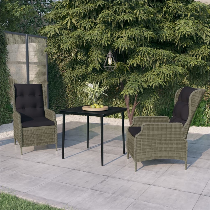 vidaXL Garden Dining Set in Brown/Black