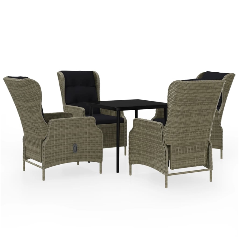 vidaXL Garden Dining Set in Brown/Black