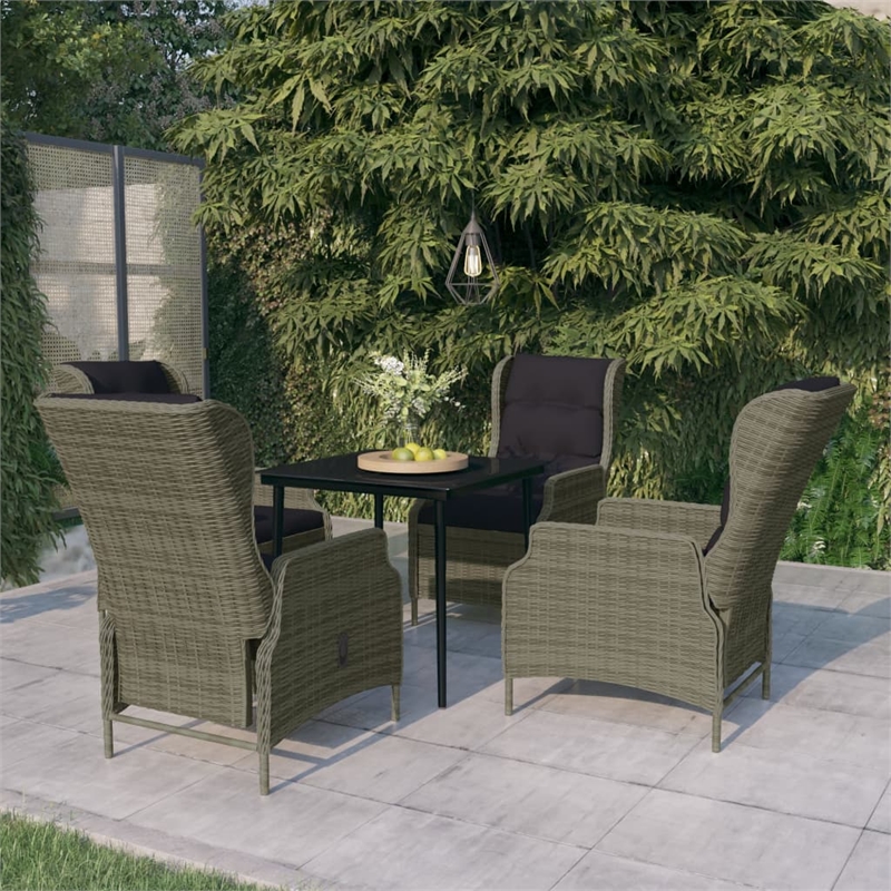 vidaXL Garden Dining Set in Brown/Black
