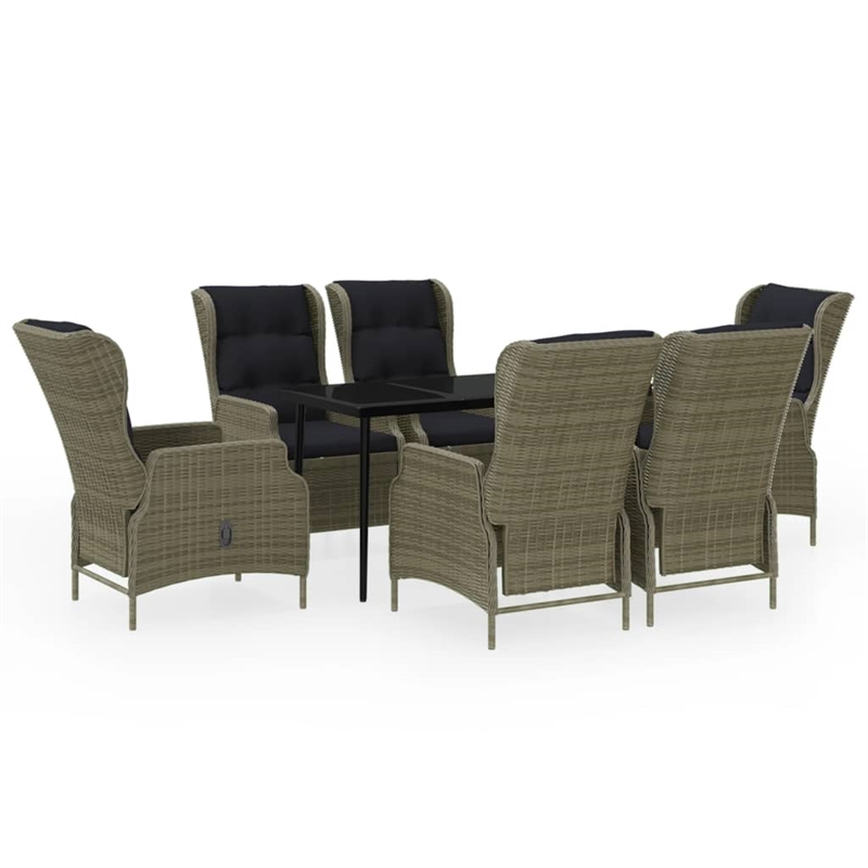 vidaXL Garden Dining Set in Brown/Black