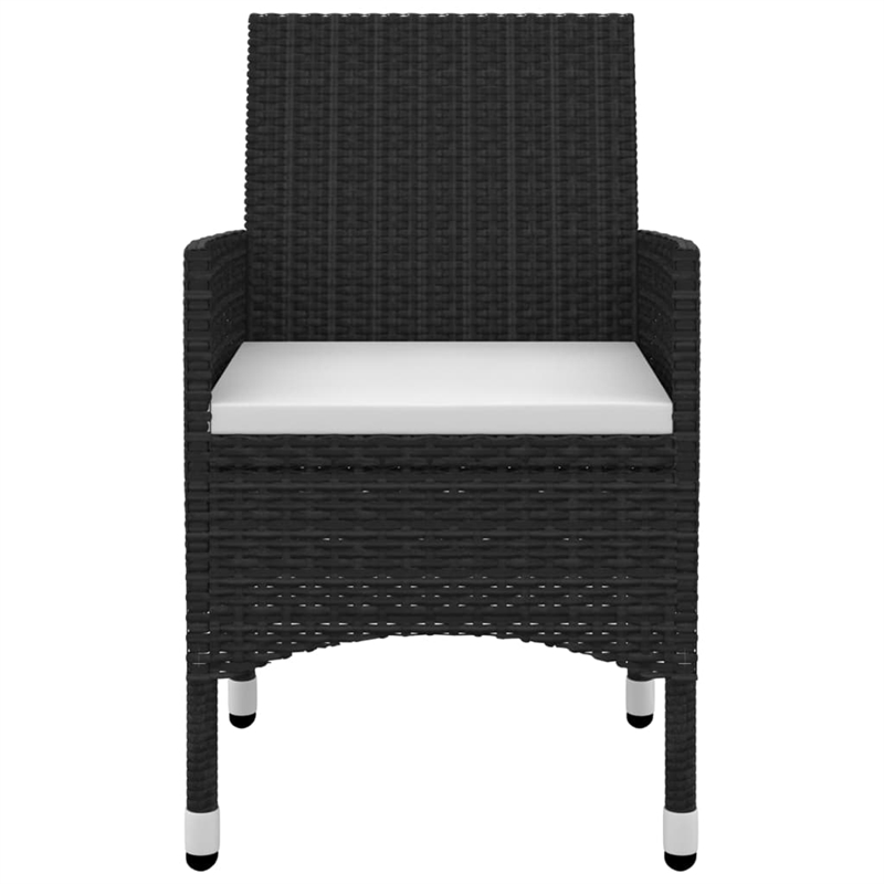 vidaXL Garden Dining Set in Black/Cream White