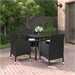 vidaXL Garden Dining Set in Black/Cream White