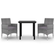vidaXL Garden Dining Set in Gray/Dark Gray/Black