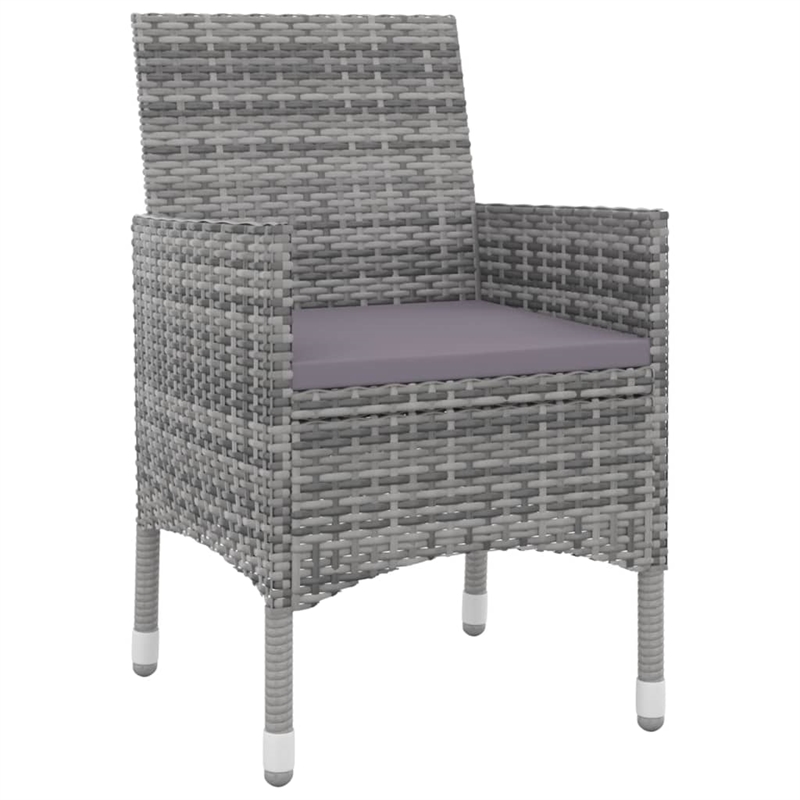 vidaXL Garden Dining Set in Gray/Dark Gray/Black