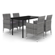 vidaXL Garden Dining Set in Gray/Dark Gray/Black