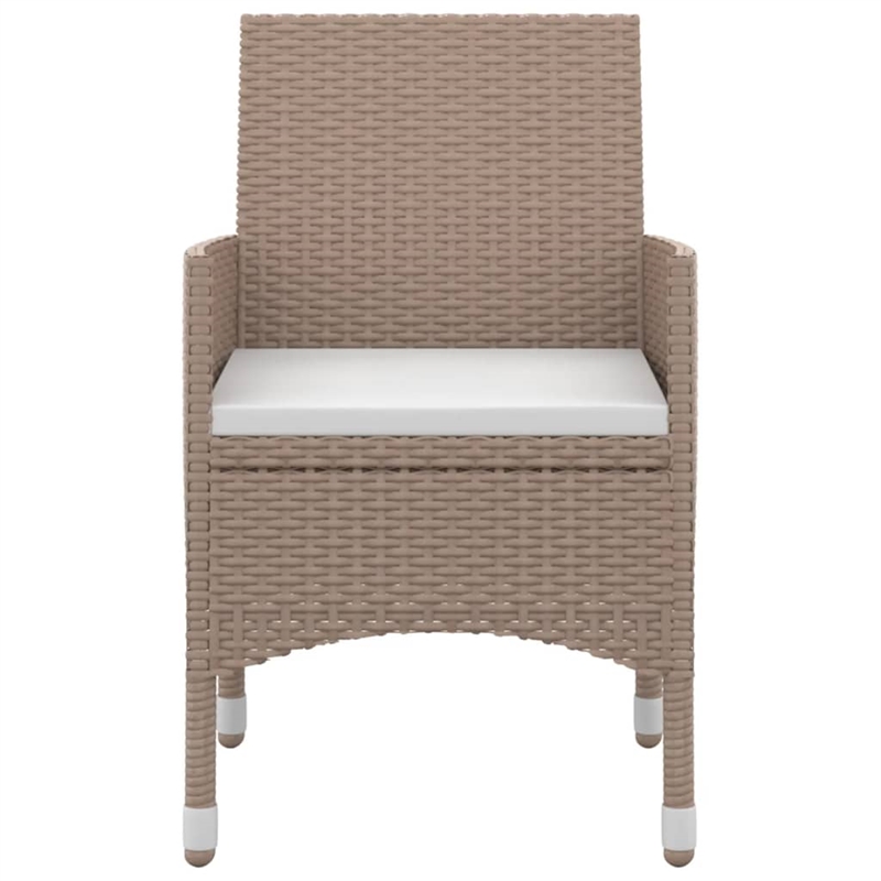 vidaXL Steel & Glass Garden Dining Set in Beige/Cream/Black