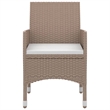 vidaXL Steel & Glass Garden Dining Set in Beige/Cream/Black