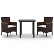 vidaXL Garden Dining Set in Black/Cream White