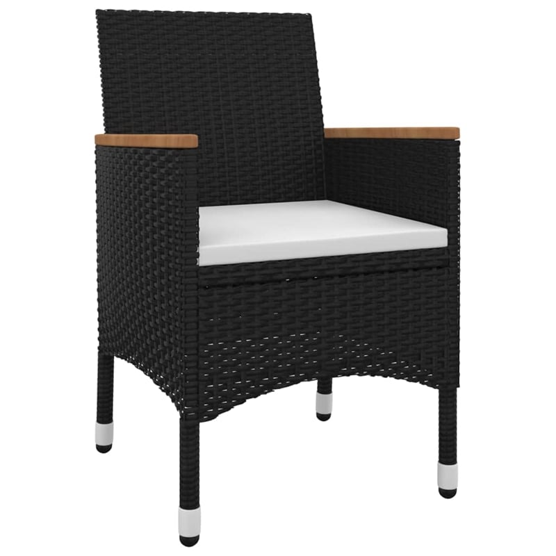 vidaXL Garden Dining Set in Black/Cream White
