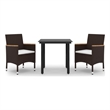 vidaXL Garden Dining Set in Black/Cream White