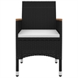 vidaXL Garden Dining Set in Black/Cream White