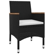 vidaXL Garden Dining Set in Black/Cream White