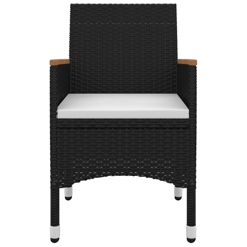 vidaXL Garden Dining Set in Black/Cream White