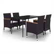 vidaXL Garden Dining Set in Black/Cream White