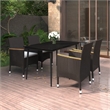 vidaXL Garden Dining Set in Black/Cream White